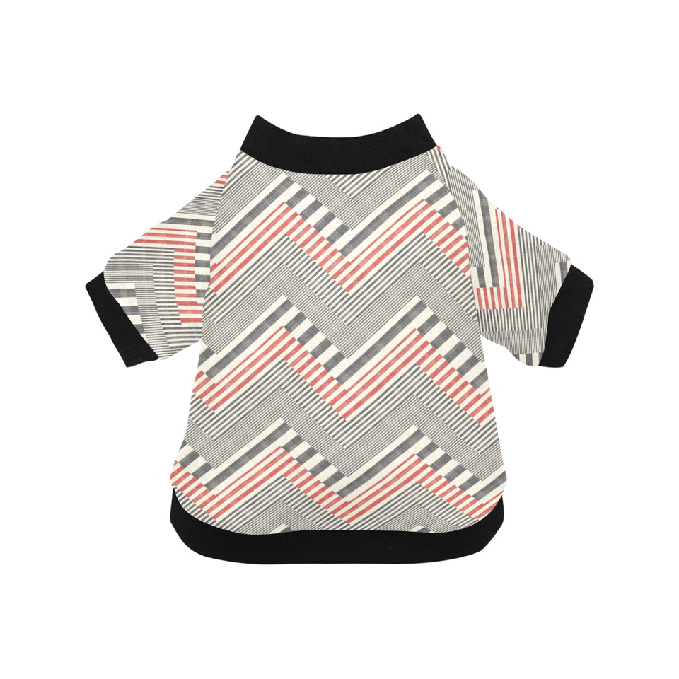 zigzag chevron striped pattern All Over Print Pet Dog Round Neck Fuzzy Shirt