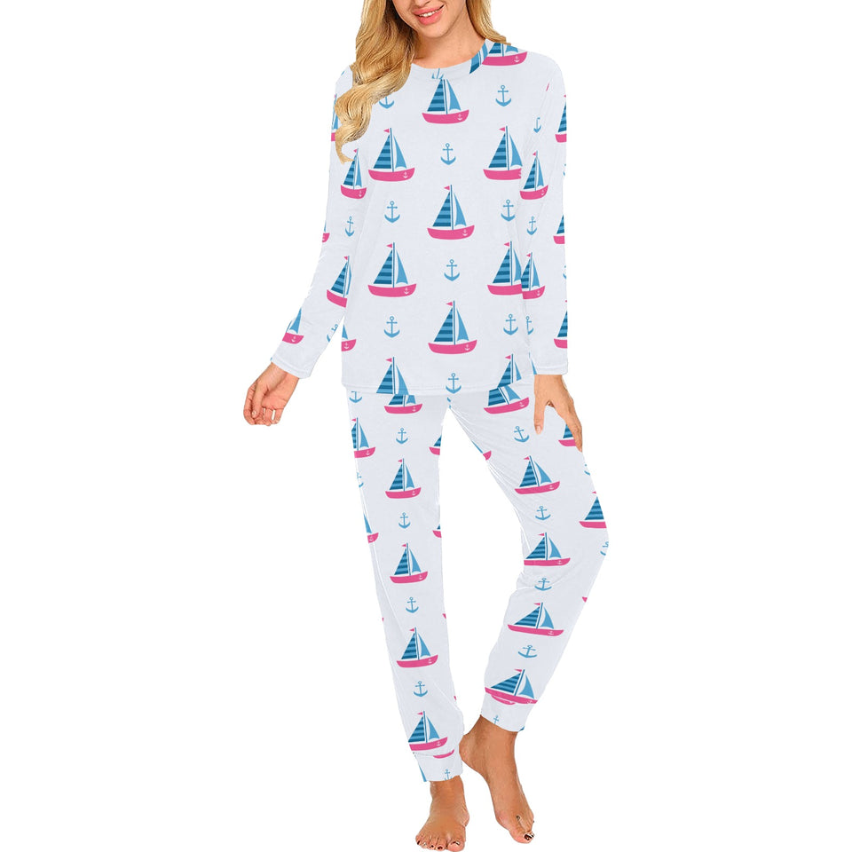 Sailboat anchor pattern Women's All Over Print Pajama Set