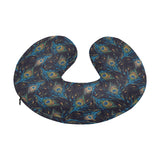 Beautiful peacock feather pattern U-Shaped Travel Neck Pillow