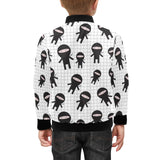 Ninja pattern plaid background Kids' Boys' Girls' Bomber Jacket