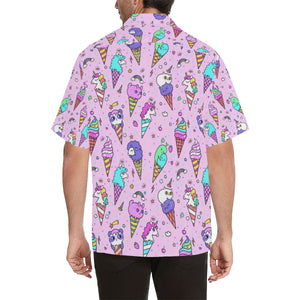 Cute ice cream cone animal pattern Men's All Over Print Hawaiian Shirt