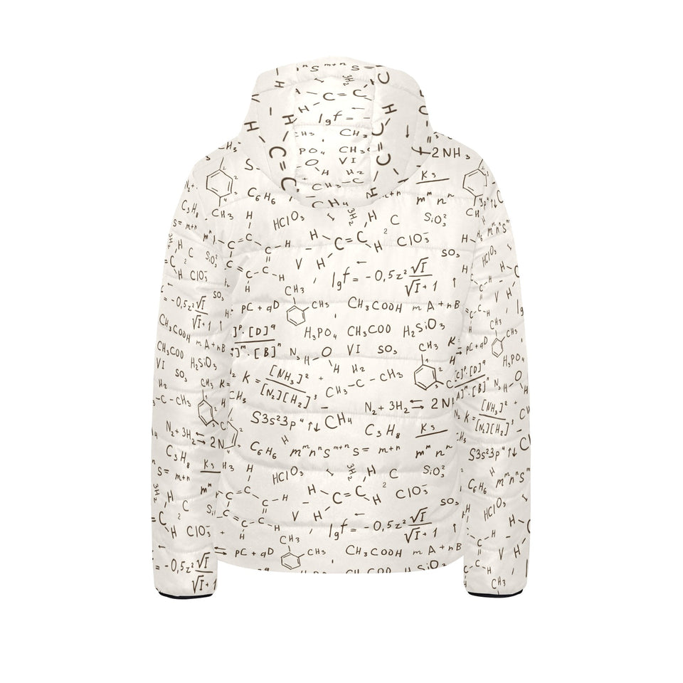 Chemistry Periodic Table Pattern Print Design 04 Kids' Boys' Girls' Padded Hooded Jacket