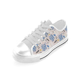 Cute peacock pattern Men's Low Top Shoes White