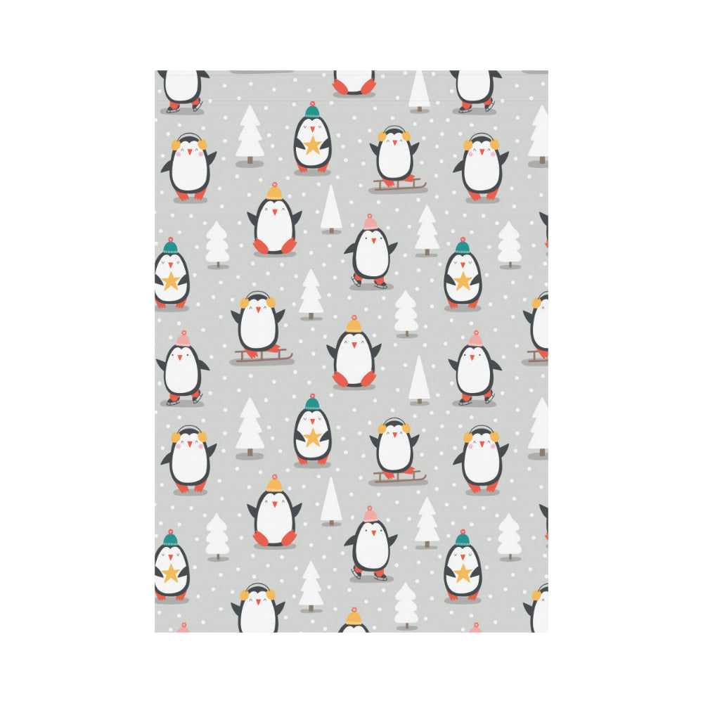 Cute Penguin christmas pattern House Flag Garden Flag