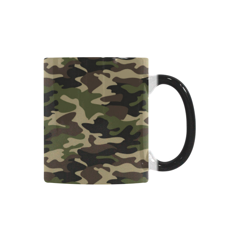 Dark Green camouflage pattern Morphing Mug Heat Changing Mug