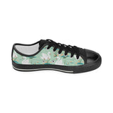 White swan lake pattern Kids' Boys' Girls' Low Top Canvas Shoes Black
