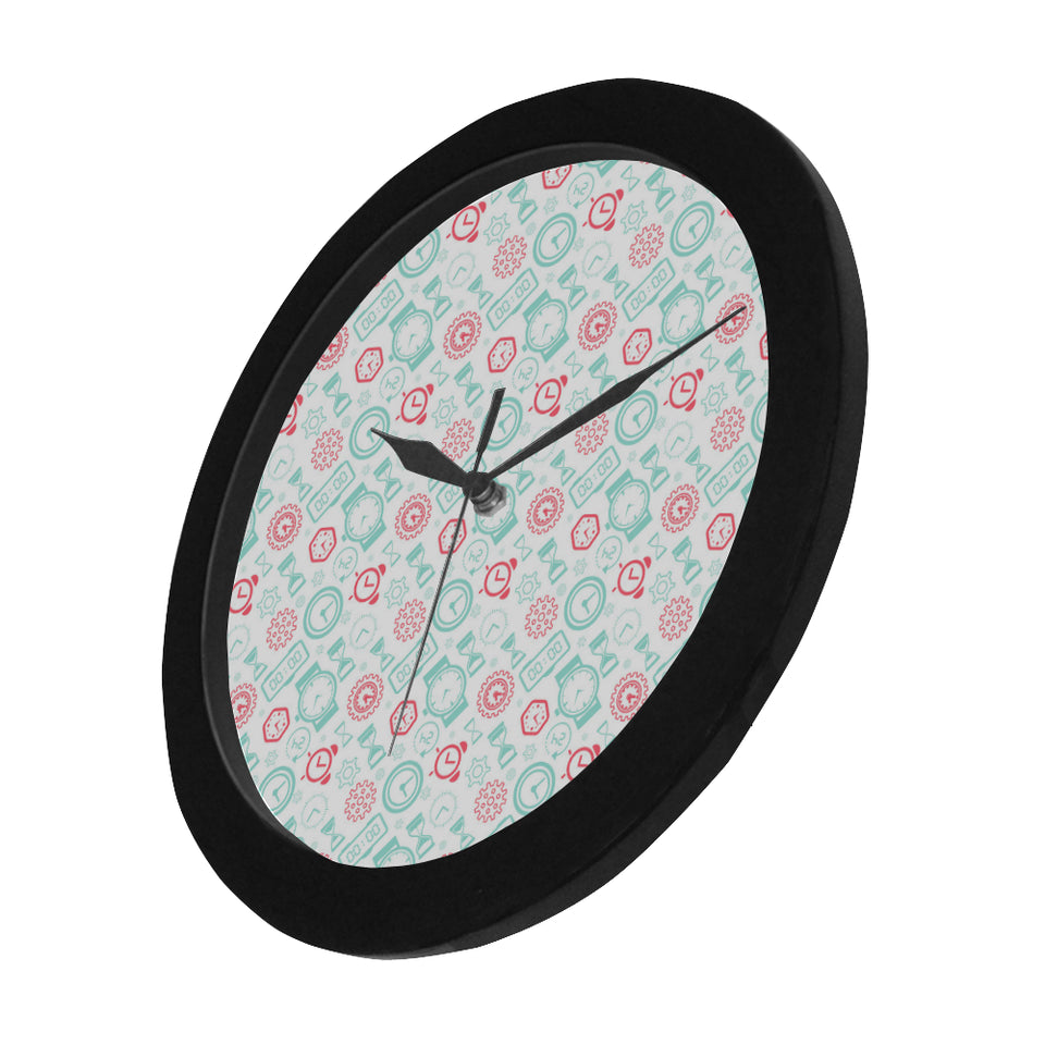 Clock time pattern blackground Elegant Black Wall Clock