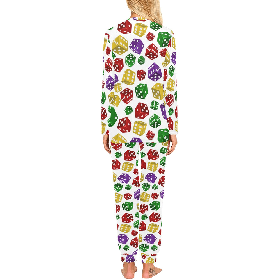 Dice Pattern Print Design 03 Women's All Over Print Pajama Set