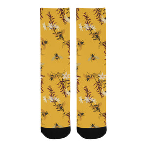 Bee flower pattern Crew Socks