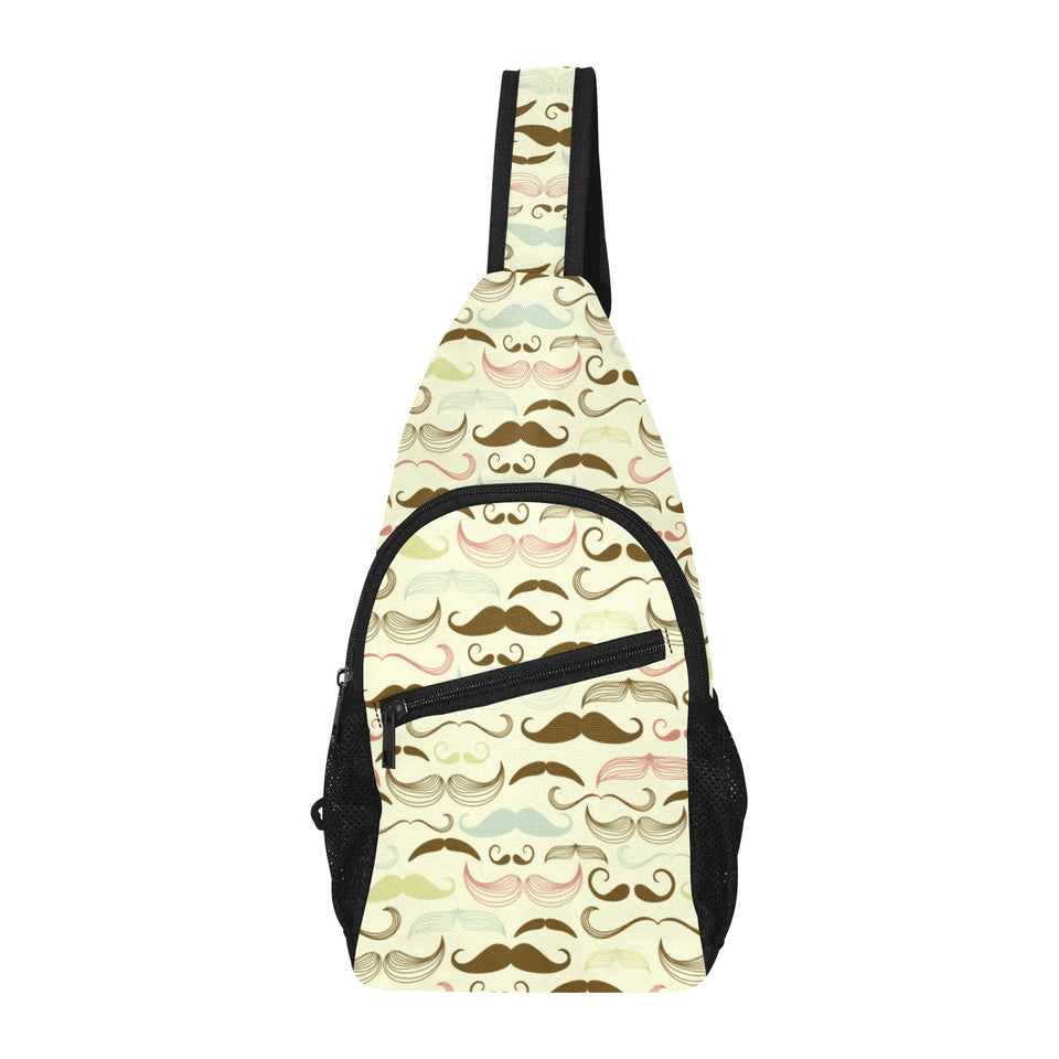 Mustache Beard Pattern Print Design 01 All Over Print Chest Bag