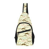 Mustache Beard Pattern Print Design 01 All Over Print Chest Bag