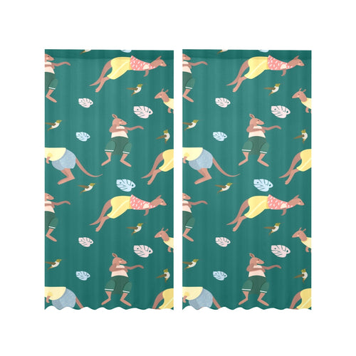 Kangaroo leaves pattern Gauze Curtain