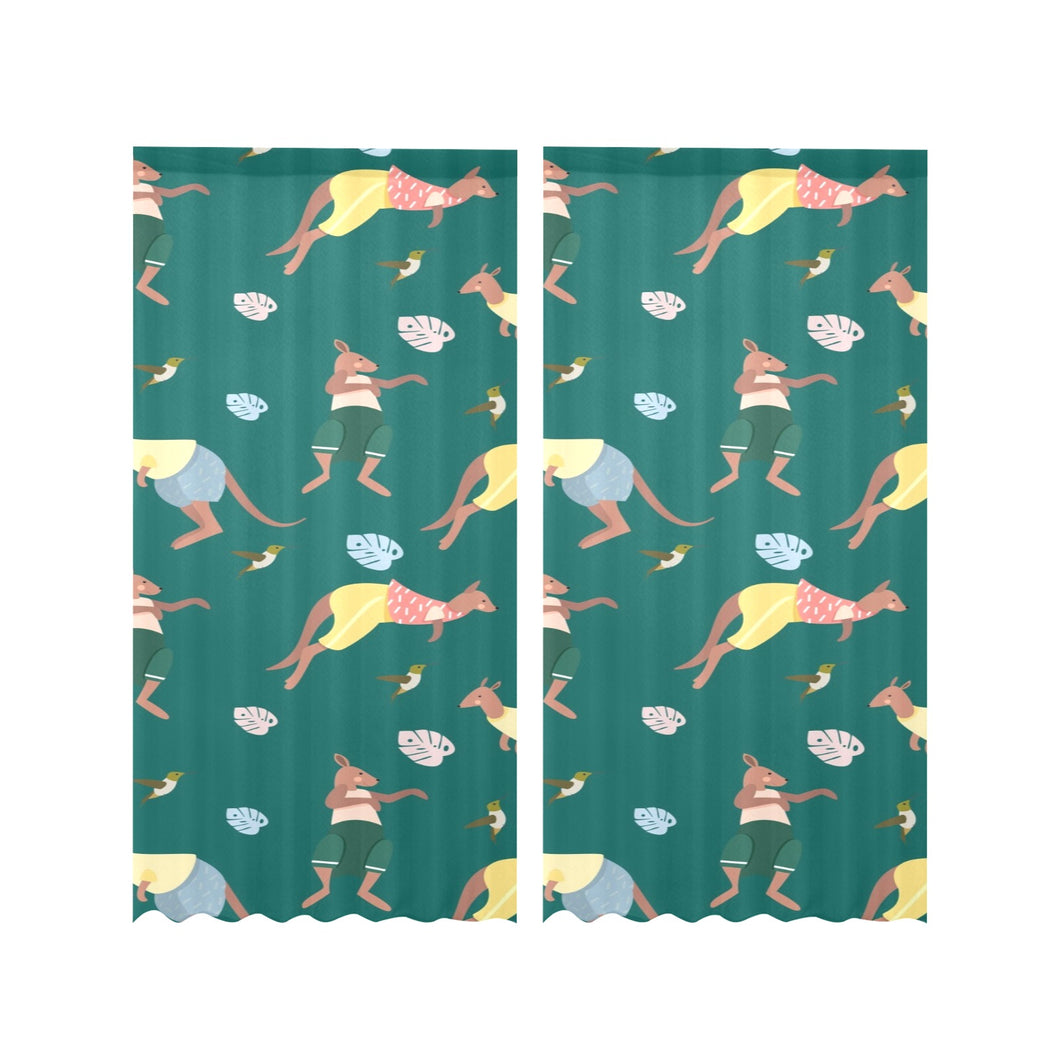 Kangaroo leaves pattern Gauze Curtain