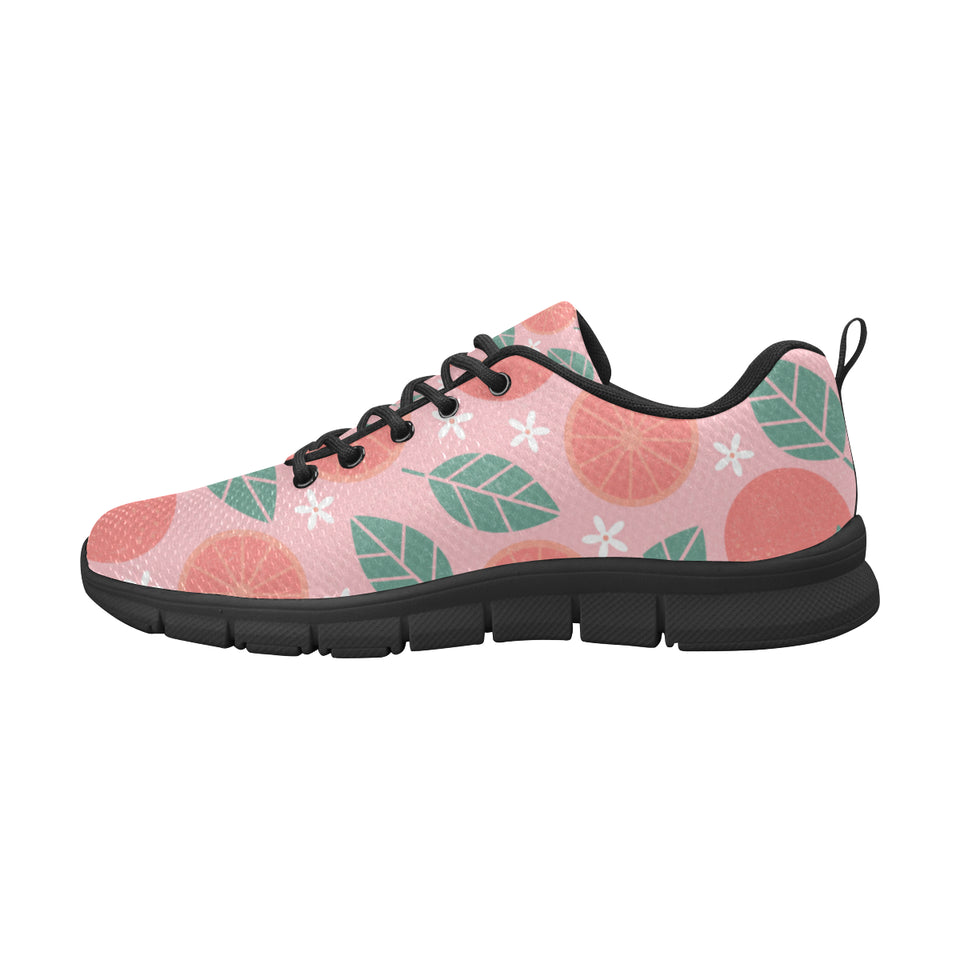 Grapefruit leaves flower pink background Men's Sneaker Shoes