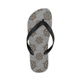 nautical wood steering wheel pattern Unisex Flip Flops