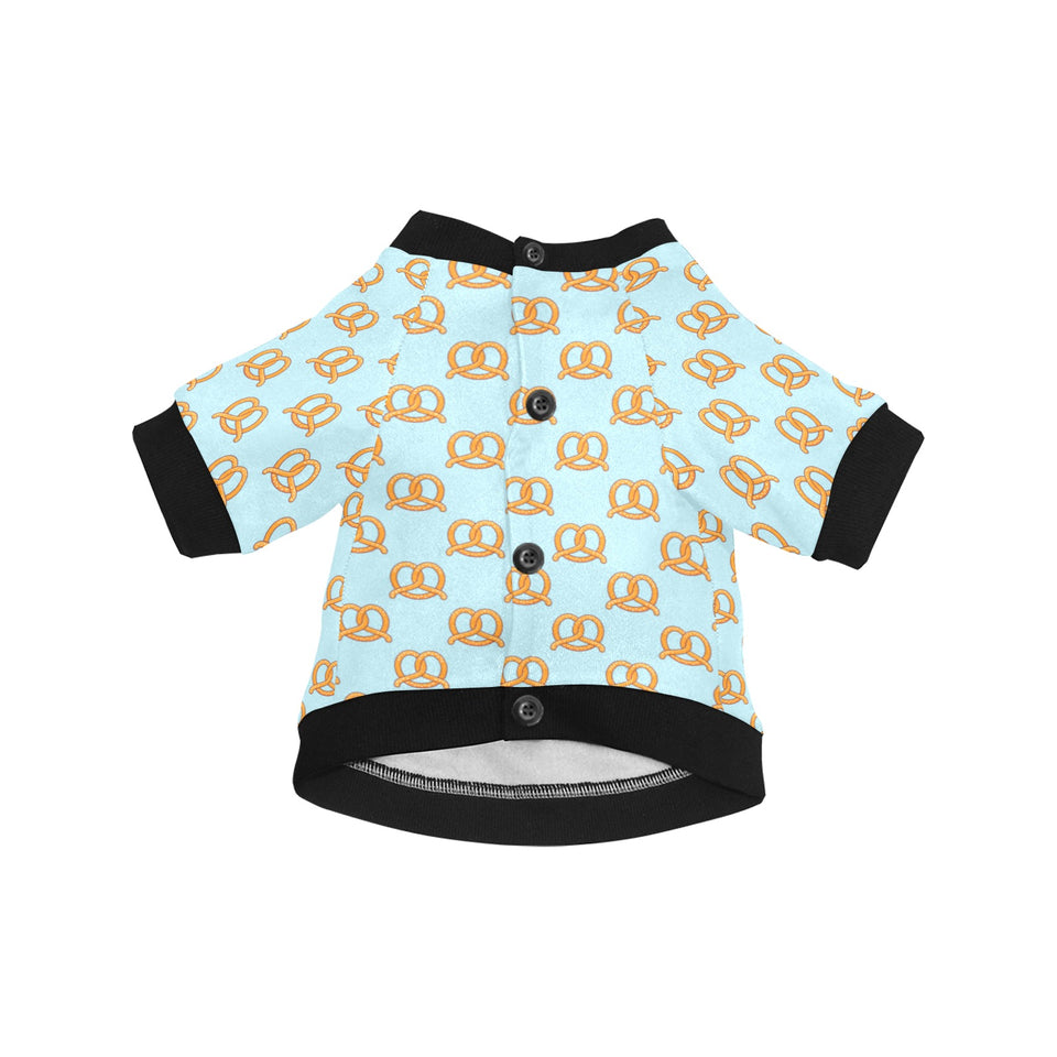 Pretzels Pattern Print Design 03 All Over Print Pet Dog Round Neck Fuzzy Shirt