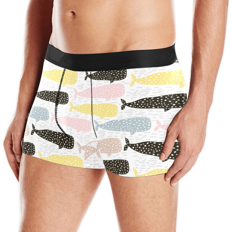 Whale dot pattern Men's All Over Print Boxer Briefs Men's Underwear