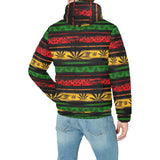 Canabis Marijuana Weed Pattern Print Design 04 Men's Padded Hooded Jacket