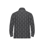 Engine Piston Black Background Pattern Design 02 Men's Long Sleeve Polo Shirt