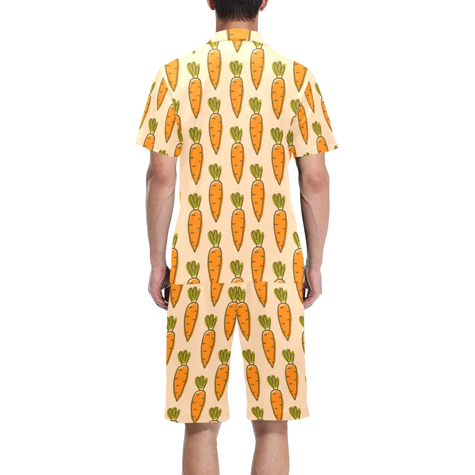 Carrot Pattern Print Design 04 Men's V-Neck Short Pajama Set