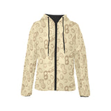 hand drawn peanuts pattern Women's Padded Hooded Jacket