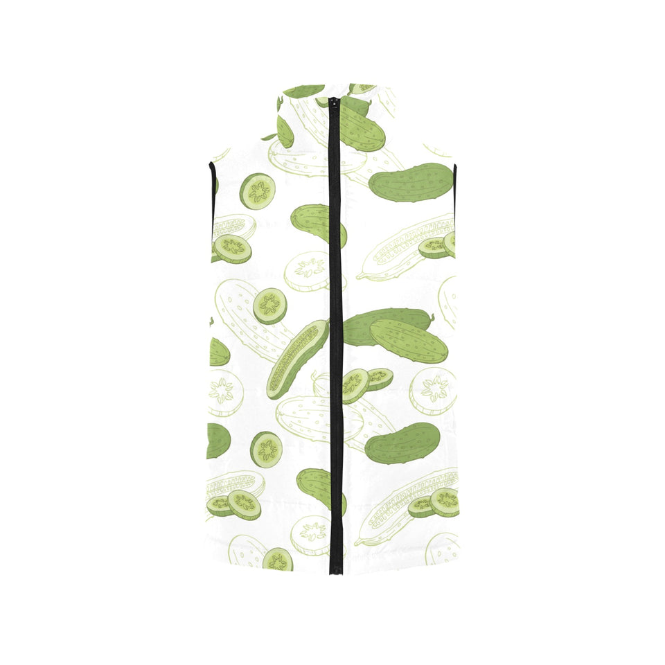 Cucumber sketch pattern Women's Padded Vest