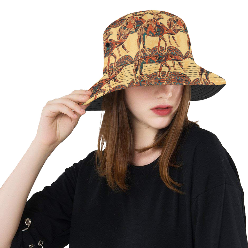 Camel polynesian tribal design pattern Unisex Bucket Hat