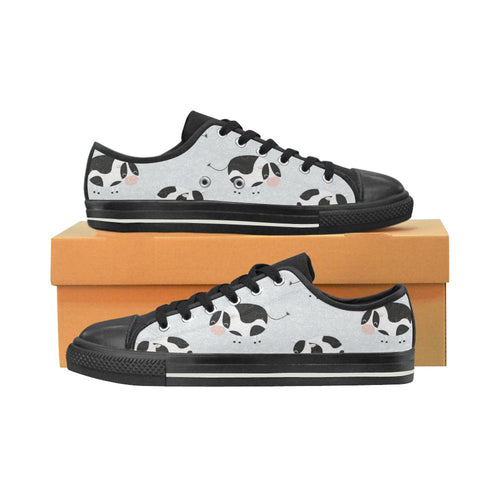 Cute cows pattern Kids' Boys' Girls' Low Top Canvas Shoes Black