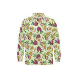 Paassion fruit pattern Men's Long Sleeve Polo Shirt
