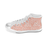 Snake lilies flower pattern Women's High Top Canvas Shoes White