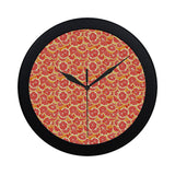 Tropical grapefruit pattern Elegant Black Wall Clock