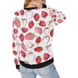 watercolor hand drawn beautiful strawberry pattern Women's Crew Neck Sweatshirt