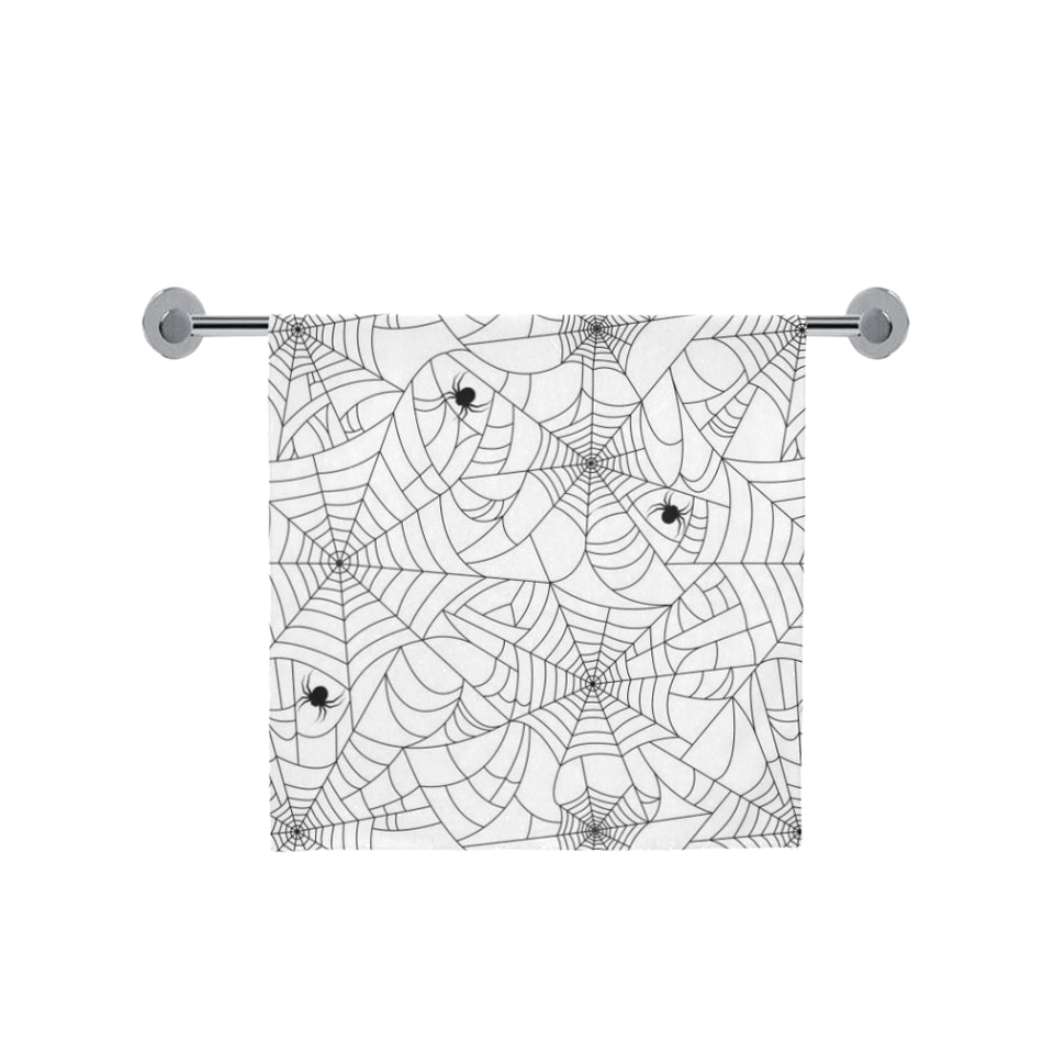 Spider web cobweb pattern white background Bath Towel