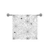 Spider web cobweb pattern white background Bath Towel