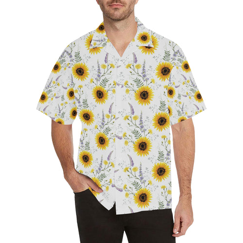 beautiful sunflowers pattern Men's All Over Print Hawaiian Shirt