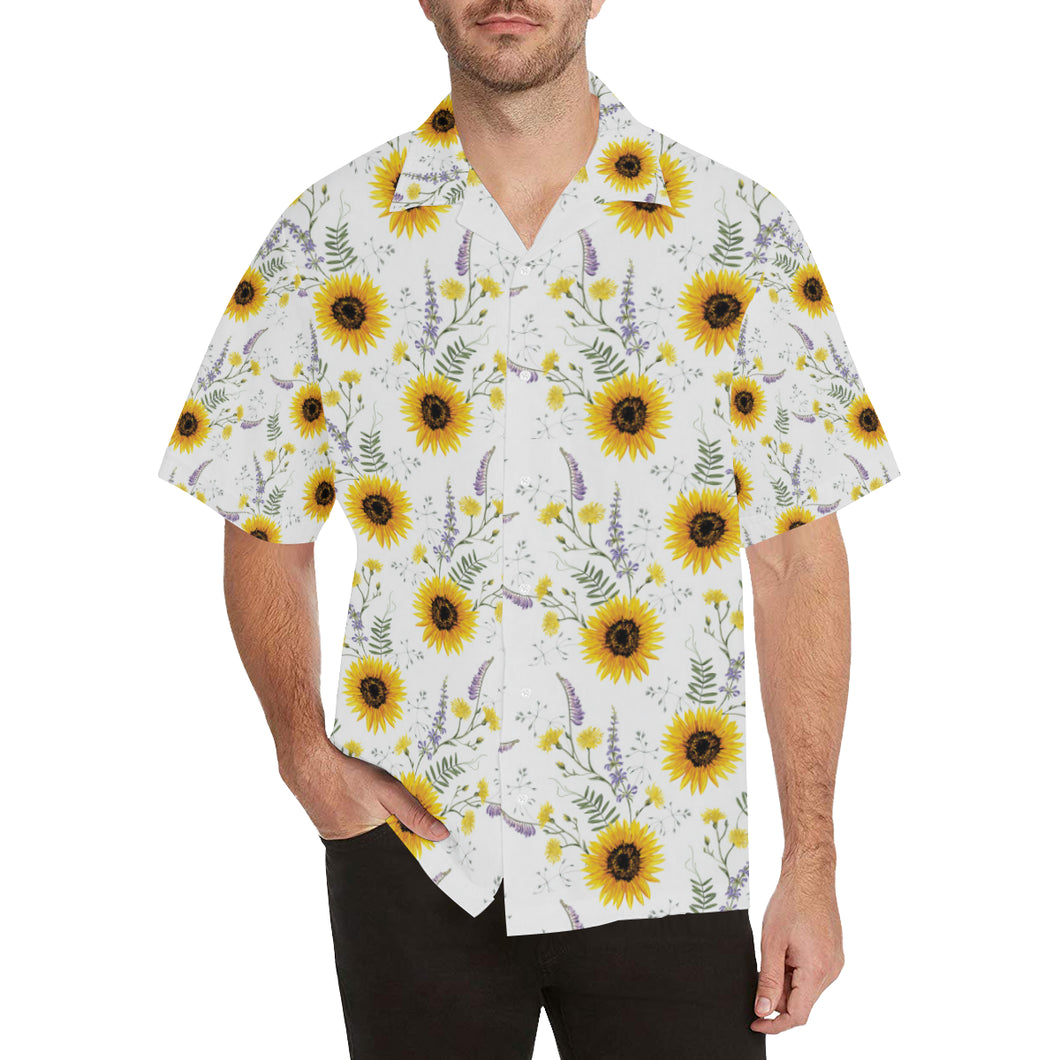 beautiful sunflowers pattern Men's All Over Print Hawaiian Shirt