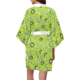 Slices of Lime design pattern Women's Short Kimono Robe
