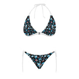 Skull flower roses leave pattern Sexy Bikinis Two-Piece Swimsuits