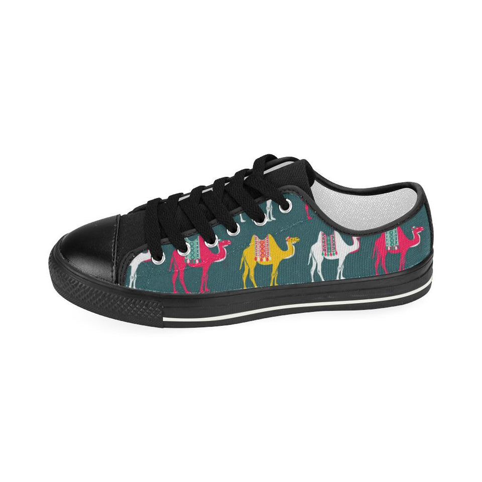 Camel pattern Kids' Boys' Girls' Low Top Canvas Shoes Black