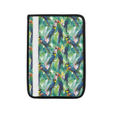 Colorful parrot exotic flower leaves Car Seat Belt Cover