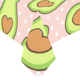 Avocado heart pink background Tablecloth