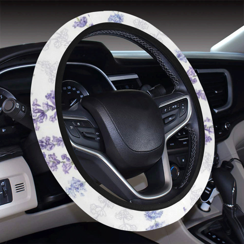 Hand painting Watercolor Lavender Car Steering Wheel Cover