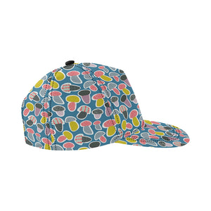 Colorful mushroom design pattern All Over Print Snapback Cap