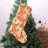Orange yellow orchid flower pattern background Christmas Stocking