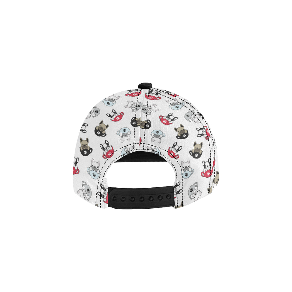 French bulldog cup paw pattern All Over Print Snapback Cap