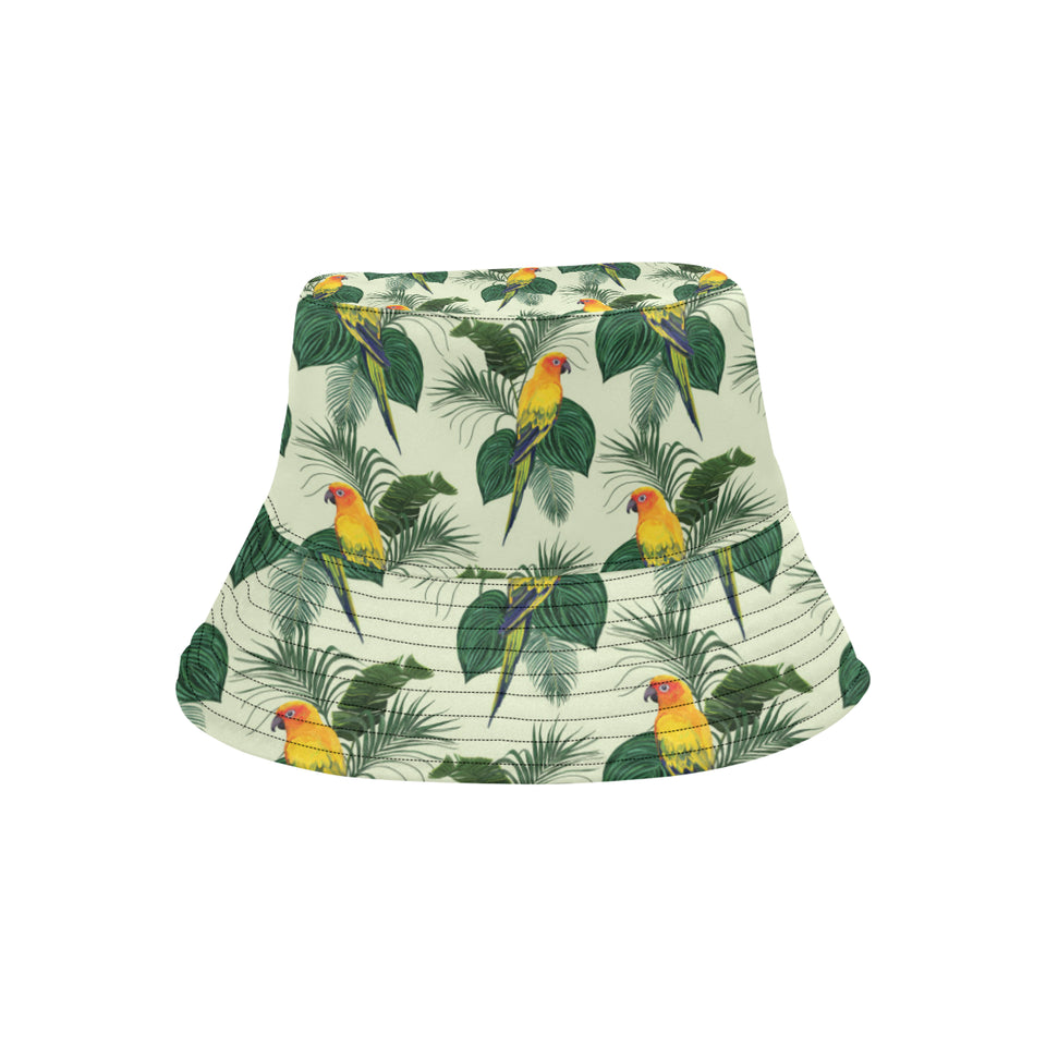 Beautiful parrot palm leaves pattern Unisex Bucket Hat