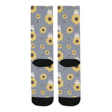 Cute hamster sunflower pattern background Crew Socks