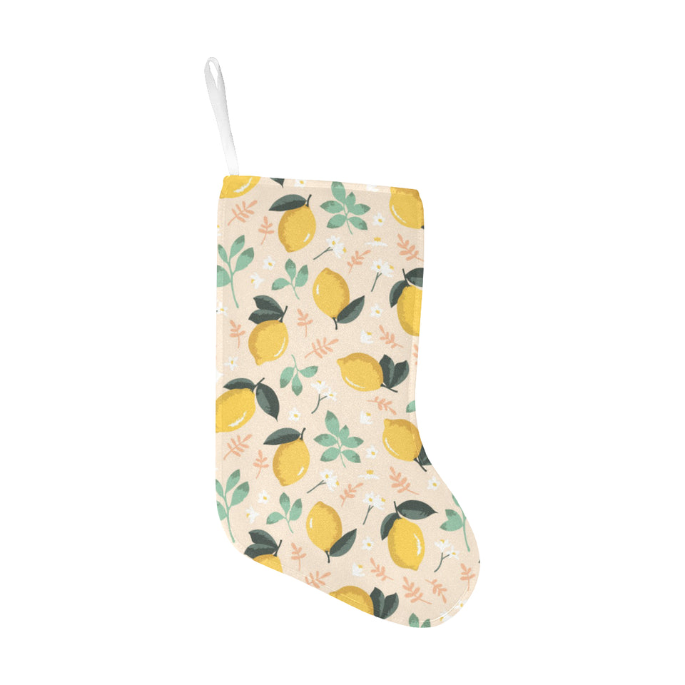 lemon flower leave pattern Christmas Stocking