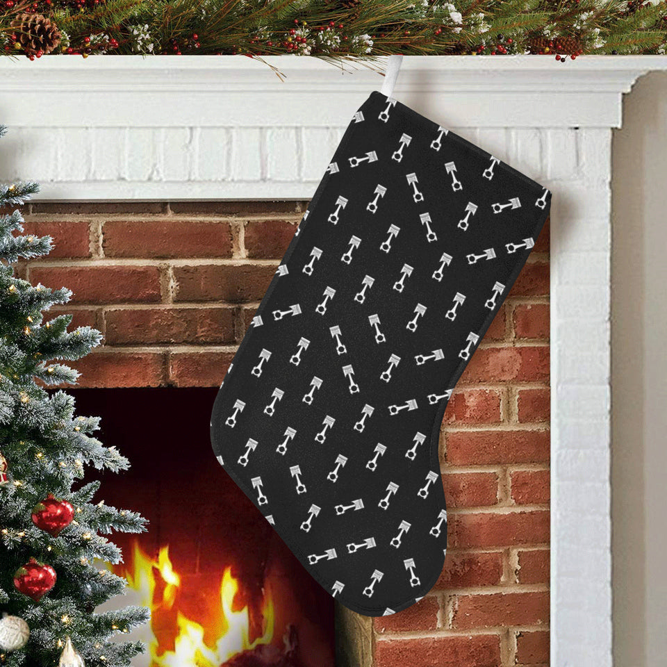 Engine Piston Black Theme Pattern Print Design 03 Christmas Stocking