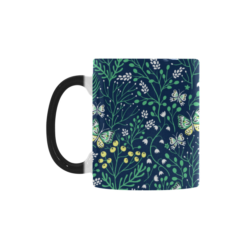 butterfly leaves pattern Morphing Mug Heat Changing Mug